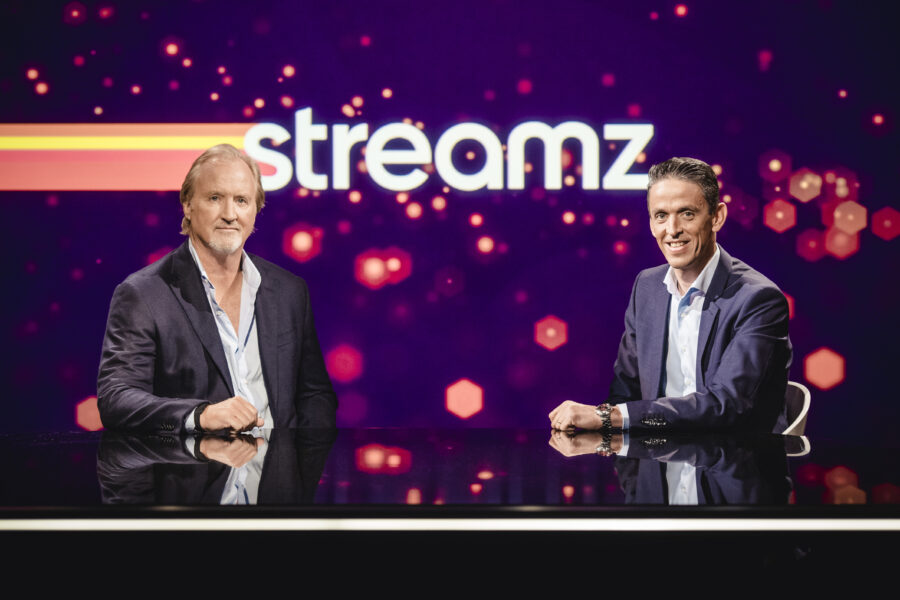 John Porter en Kris Vervaet tijdens de press release van de ‘nieuwe’
streamingdienst Streamz.