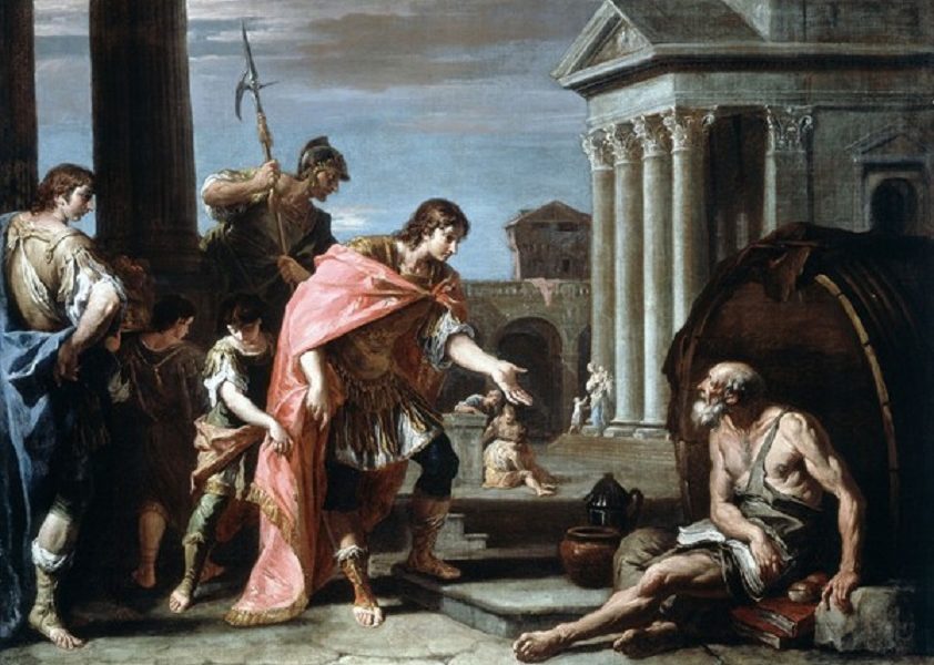 Sebastiano Ricci (Rizzi 1662-1734). Alexander bezoekt Diogenes. Olie op Doek.
Privécollectie.