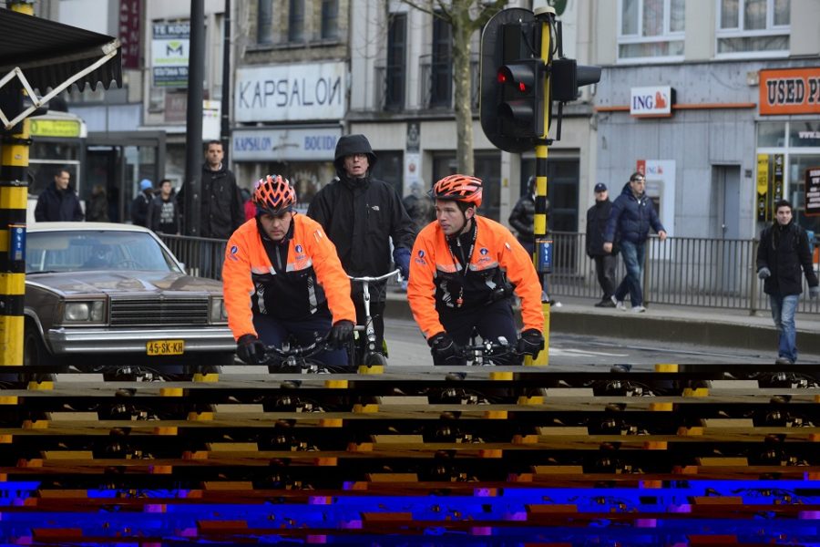 De politie op de fiets in Borgerhout.