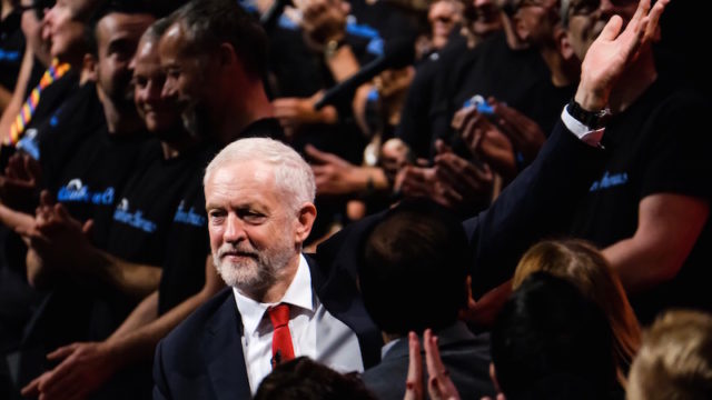 Jeremy Corbyn op het Labourcongres in Brighton.