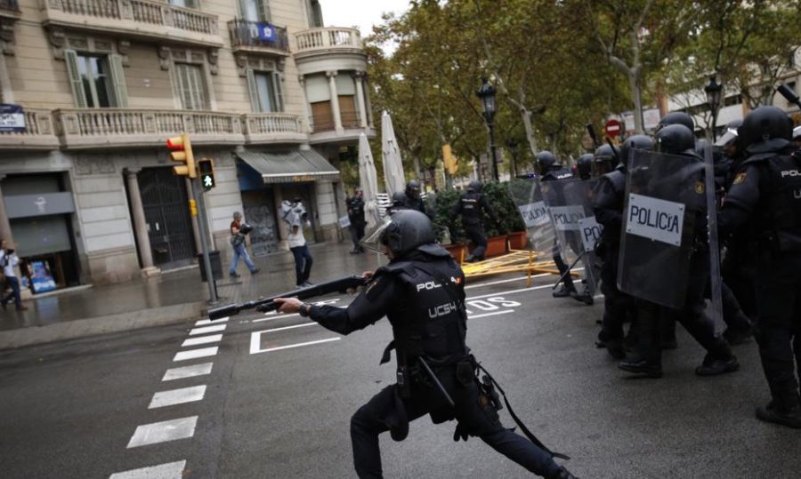 Politiegeweld in Catalonië, 1 oktober, referendumdag.