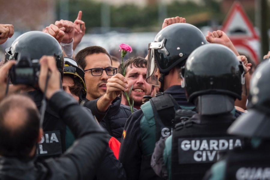 Guardia Civil op 1 oktober in Barcelona.