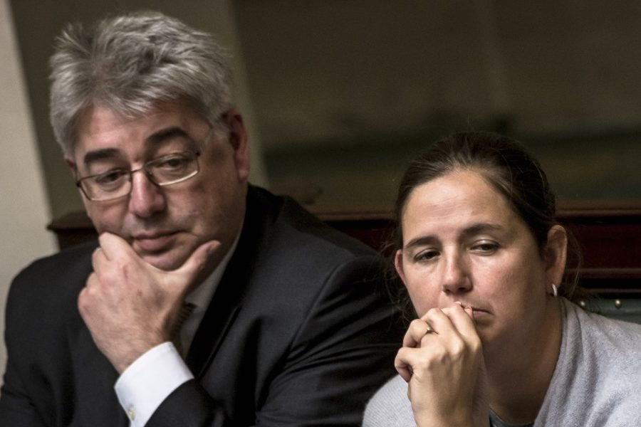Belgium , Brussels , Oct 13 , 2016 – Plenary session of the Belgian federal
parliament – Hendrik Vuye et Veerle Wouters Copyright Danny Gys / Reporters

Reporters / GYS