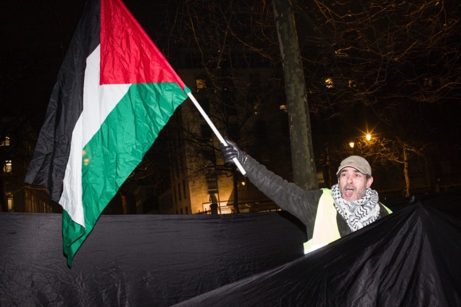 Palestijns protest voor de VS ambassade in Brussel, 12 januari 2018.