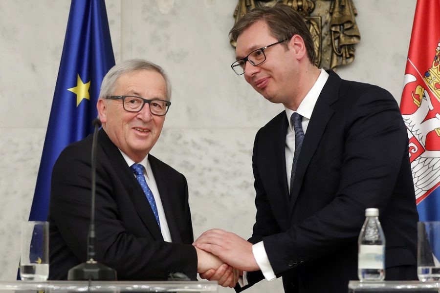 Jean-Claude Juncker en Servische President Aleksandar Vucic