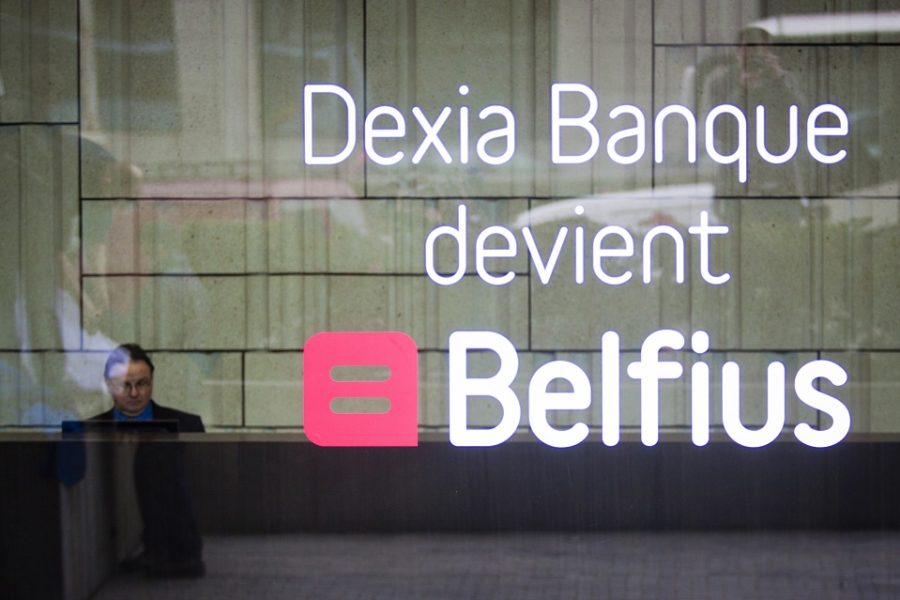 20120301 – BRUSSELS, BELGIUM: Illustration picture shows the new name and logo
‘Belfius’, after the presentation of the new name of Dexia Bank Belgium, at the
bank’s headquarters in Brussels, Thursday 01 March 2012. After the dismantling
of NV Dexia, Dexia Bank Belgium was bought by the Belgian government. The
Belgian branch changes its name to Belfius. © Geoffroy Van der Hasselt/Reporters