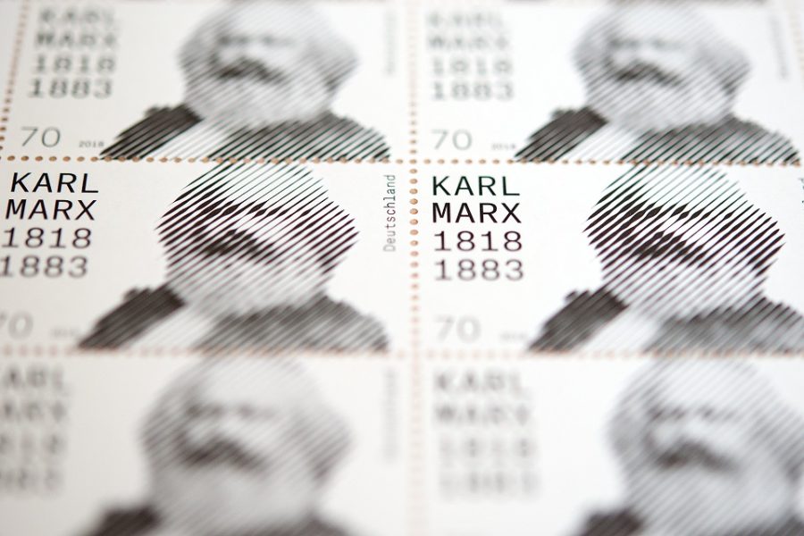 
Speciale postzegel ter gelegenheid van de tweehonderste verjaardag van de
geboortedag van Karl Marx