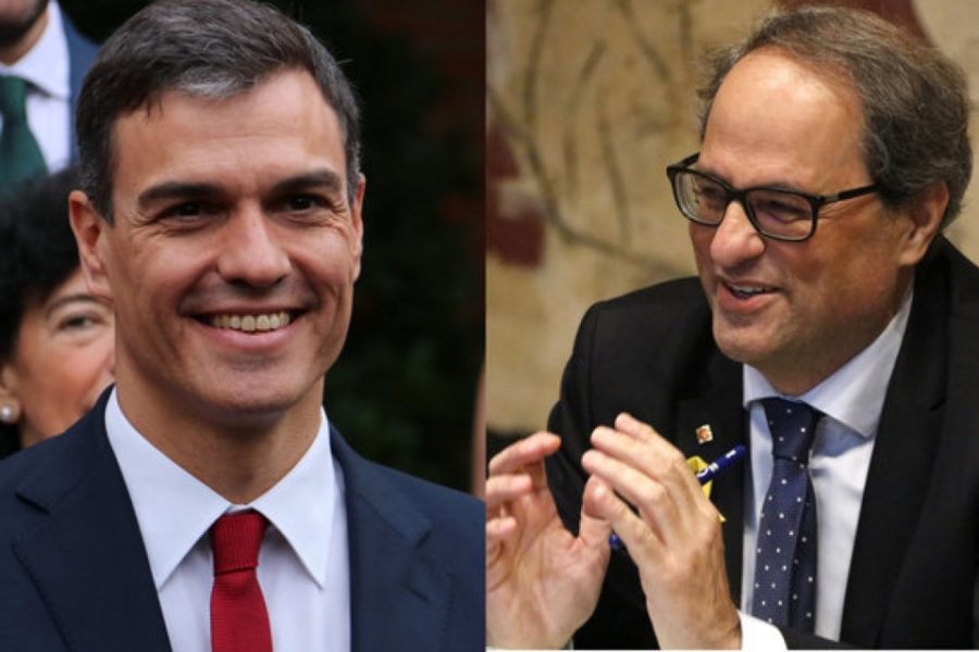 Spaans premier Sanchez en Catalaans minister-president Torra.