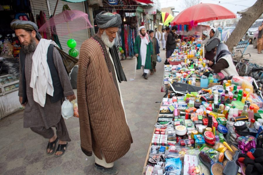 Marktplaats in Kunduz, Afghanistan.