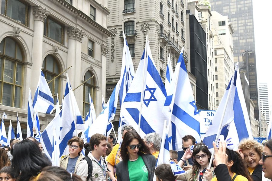Manifestanten in de Israël Parade, 3 juni 2018 in New York.