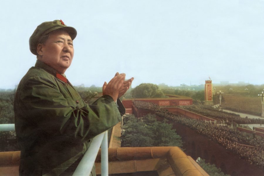 Mao Tse Toung schouwt de revolutionaire troepen en Rode Gardes tijdens de
Culturele Revolutie (3 november 1967, Peking)