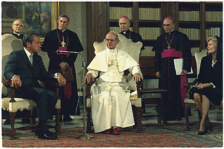 Paus Paulus VI en president Nixon