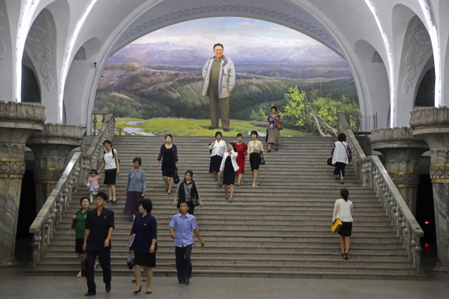 Een metrostation in Noord-Korea.