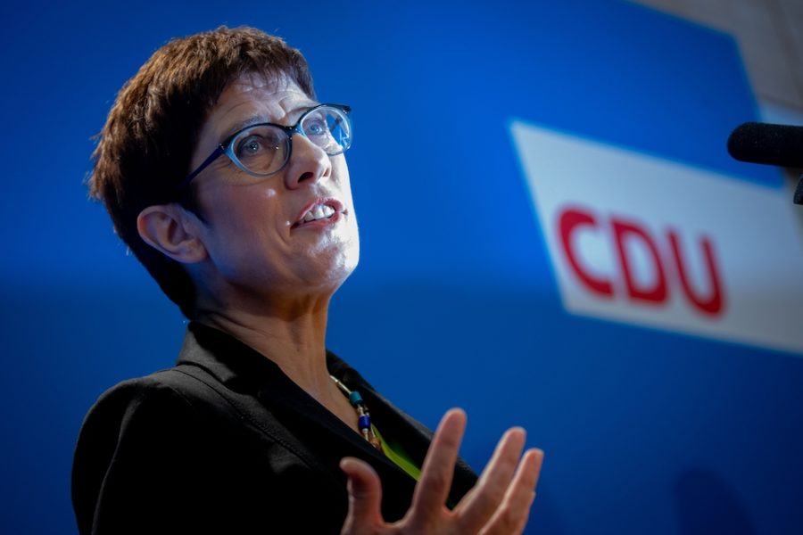 Kandidaat-voorzitter Annegret Kramp-Karrenbauer (CDU).