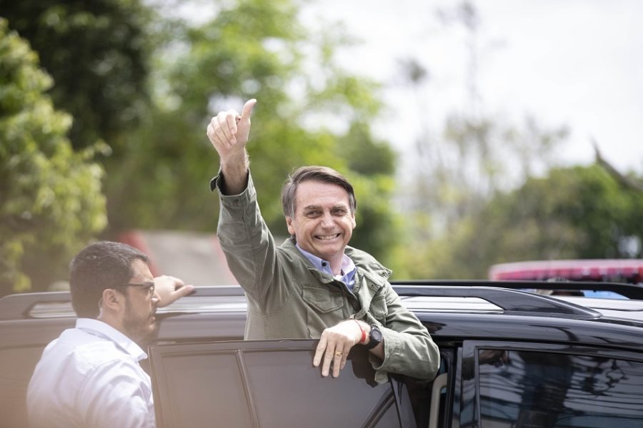 Jair Bolsonaro after voting on election day