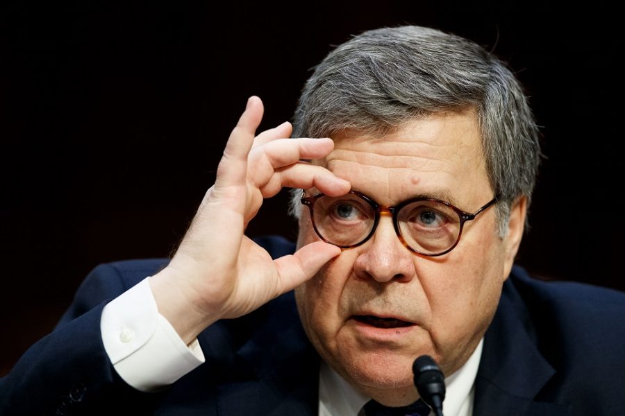 Minister Bill Barr, die een samenvatting van het Mueller-rapport vrijgaf