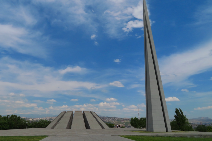Het monument voor de Armeense genocide in Jerevan, de hoofdstad van Armenië.