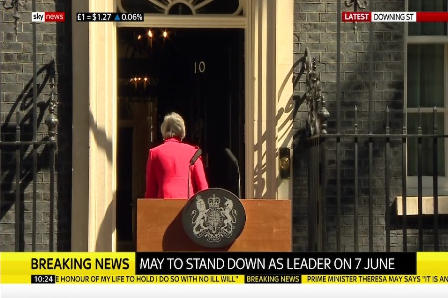 Theresa May stapt op als premier van het VK.