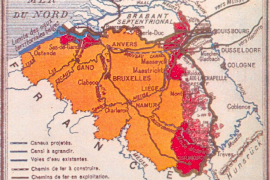 De Belgische annexatieplannen na de Grote Oorlog in kaart.