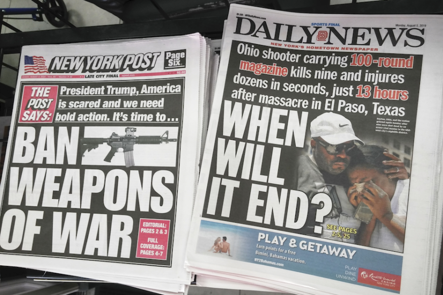 New Yorkse kranten de dag na de massaschietpartijen van Dayton en El Paso.