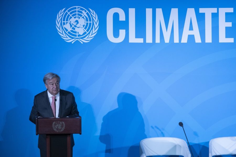 VN-secretaris-Generaal Antonio Guterres spreekt bij de opening van de ‘Climate
Action Summit ‘, 23 september 2019. ‘