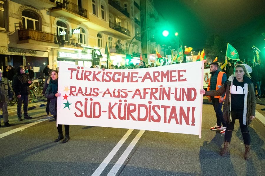 Koerdisch protest in Duitsland tegen Turkse invasie