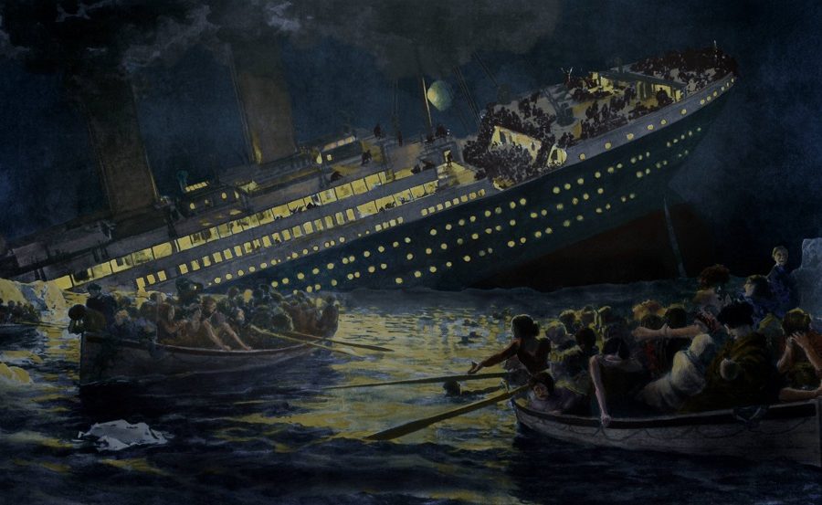 De Titanic zinkt, maar het orkest speelde door