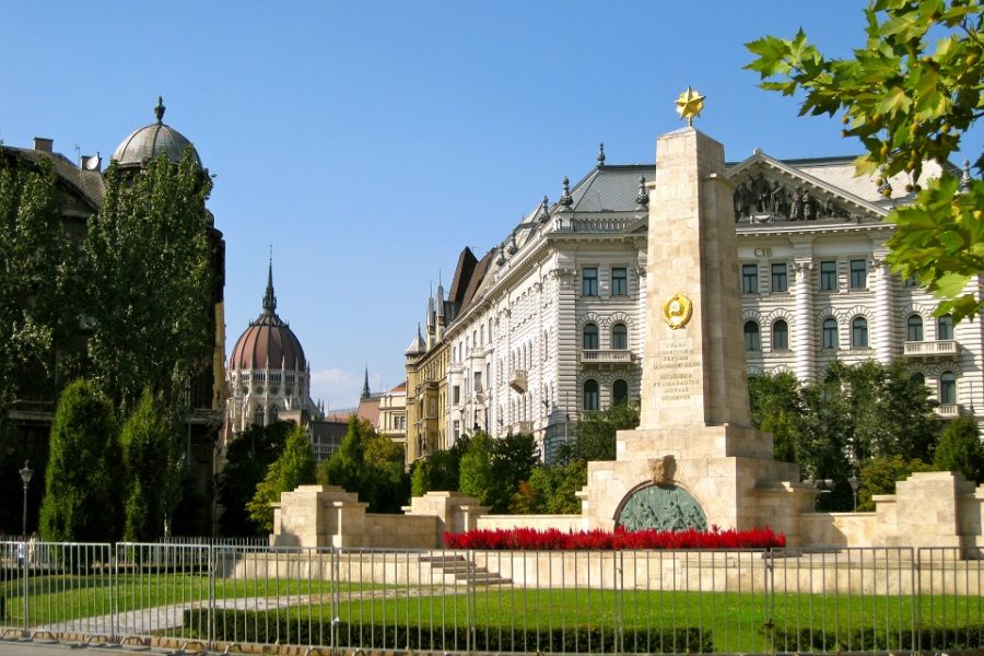 Szabadság Tér – het Vrijheidsplein – in Boedapest.