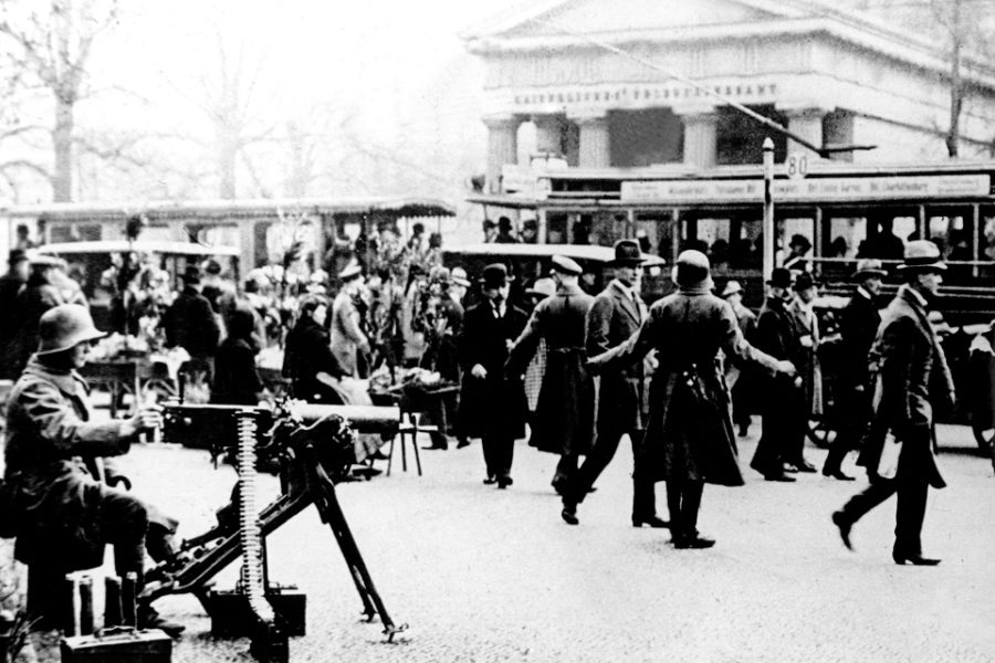Potsdamer Platz in Berlijn tijdens de Kapp-putsch in 1920