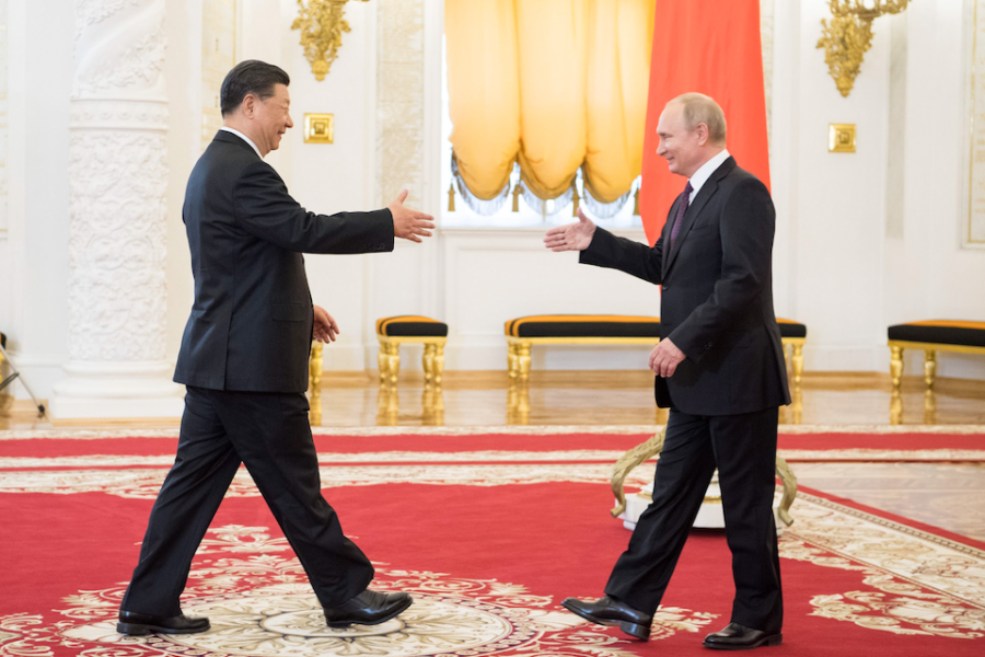 Xi Jinping en Poetin, twee van de potentiële winnaars van de coronacrisis.