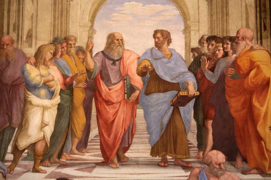 Plato: ‘Filosofie is enorm nuttig voor de samenleving. De filosoof staat echter
tegenover een maatschappij die te arrogant is om de eigen onwetendheid te
erkennen. Daarom ziet zij de filosofie ten beste als een curieus tijdverdrijf en
ten slechtste als een gevaar.’