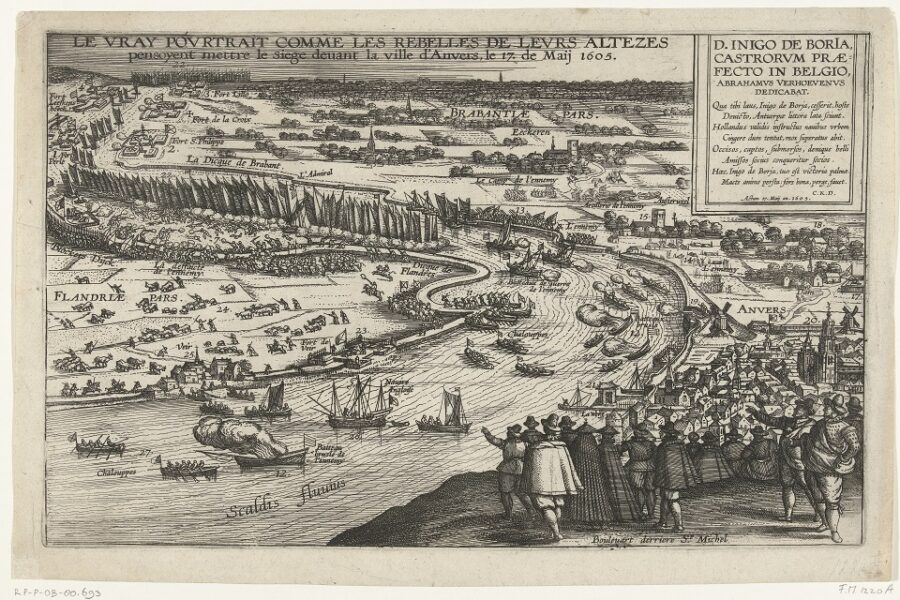 Inigo de Borja slaat een Nederlandse aanval af – prent van Abraham Verhoeven
(1605).
