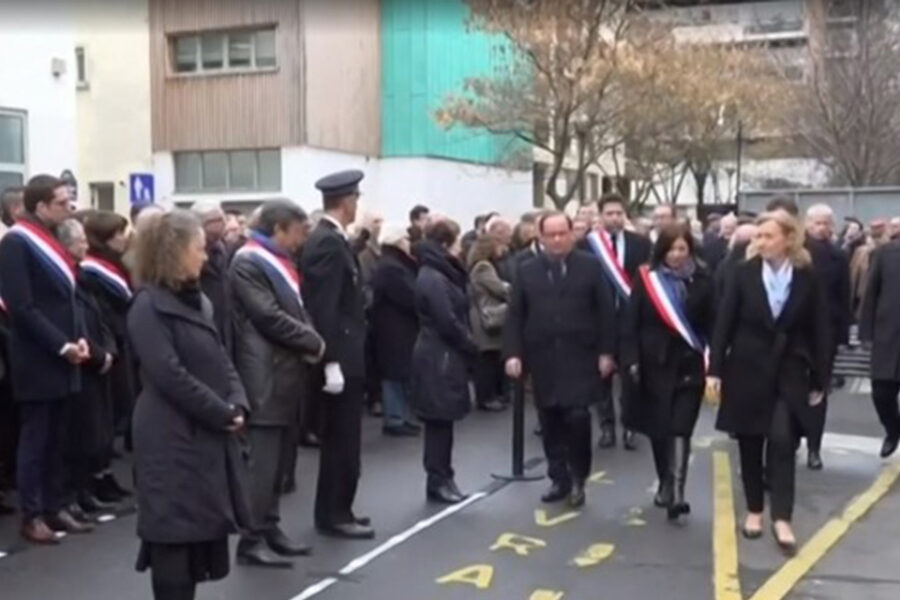 Parijs, januari 2020: 5-jarige herdenking van de aanslagen op de
Charlie-redactie.
