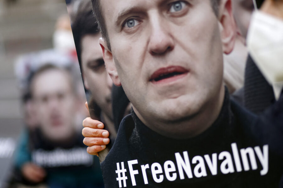 Mensenrechtenactivisten betogen voor de vrijlating van Aleksej Navalny
