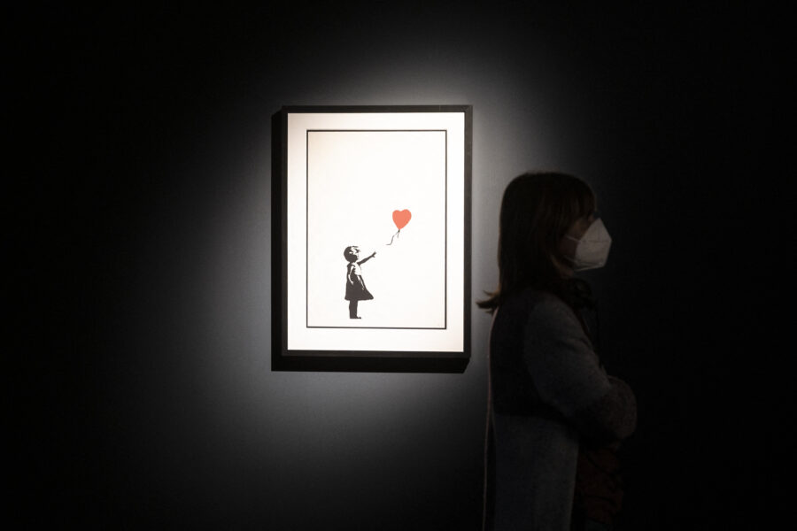 “Girl With Balloon” van de beroemde street-art kunstenaar Banksy