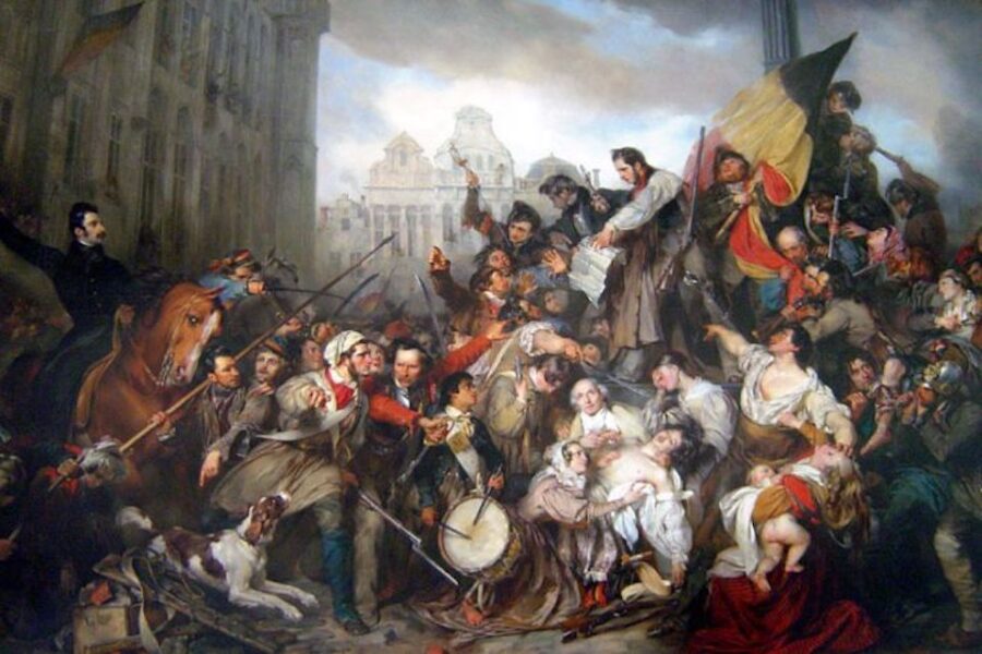 Septemberdagen 1830 op de Brusselse Grote Markt (Gustaaf Wappers, 1835)