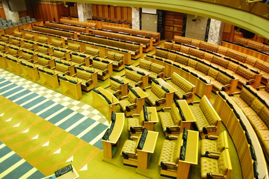 Het lagerhuis van het parlement van Zuid-Afrika.
