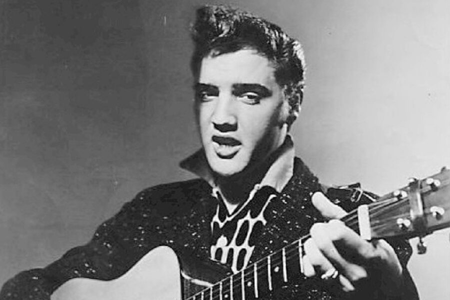 Promotiefoto voor het tv-debuut van Elvis Presley.