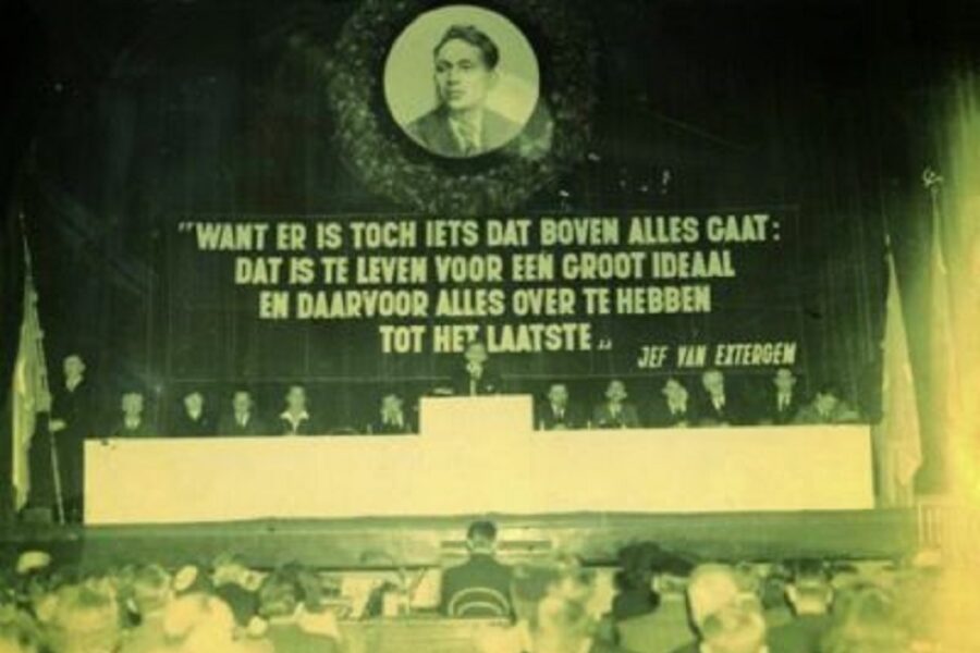 Herdenking van Jef Van Extergem door de Belgische communistische partij.