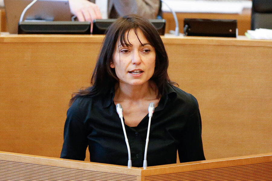 20140423 – NAMUR, BELGIUM: Veronica Cremasco (Ecolo) pictured during a plenary
session of the Walloon Parliament, in Namur, Wednesday 23 April 2014. BELGA
PHOTO BRUNO FAHY