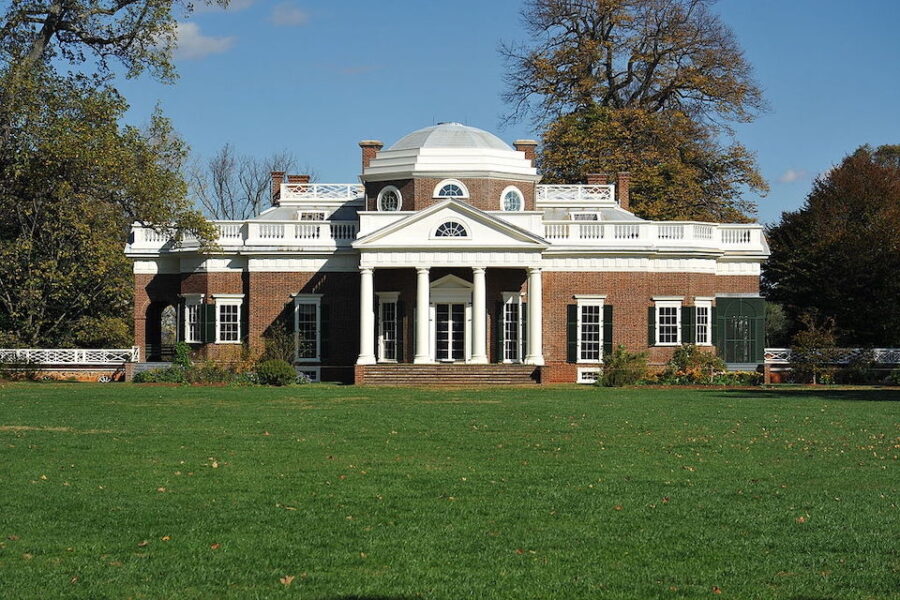 Monticello, Virginia. Plantage woning ontworpen door Thomas Jefferson