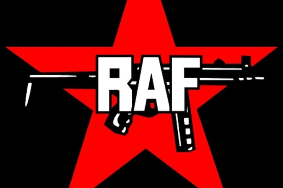 Het logo van de Duitse terreurgroep Rote Armee Fraktion (RAF).
