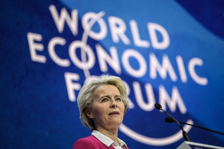 Ursula von der Leyen sprak het WEF in Davos toe op dinsdag 24 mei.