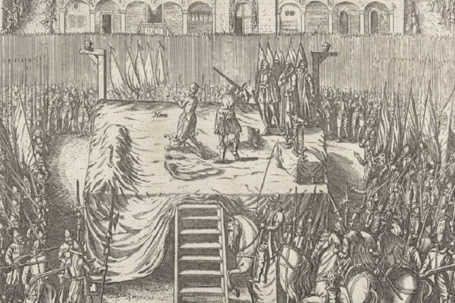Onthoofding van de graven Egmont en Hoorn in 1568.