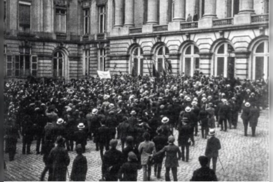 Parlementsbestorming te Brussel op 29 juli 1920.