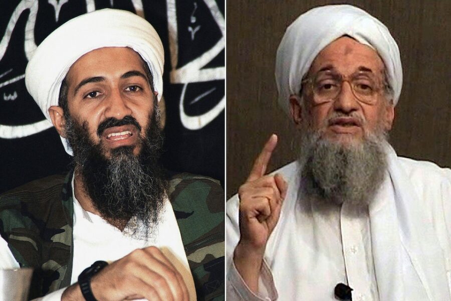 Osama bin Laden (links) en Ayman al Zawahiri.
