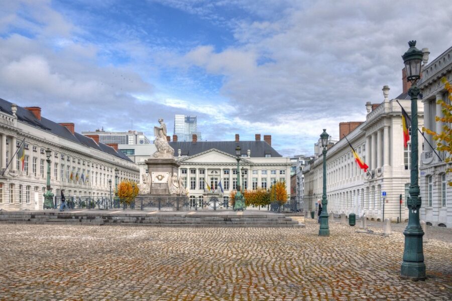 Het Martelaarsplein in Brussel, de zetel van de Vlaamse regering.