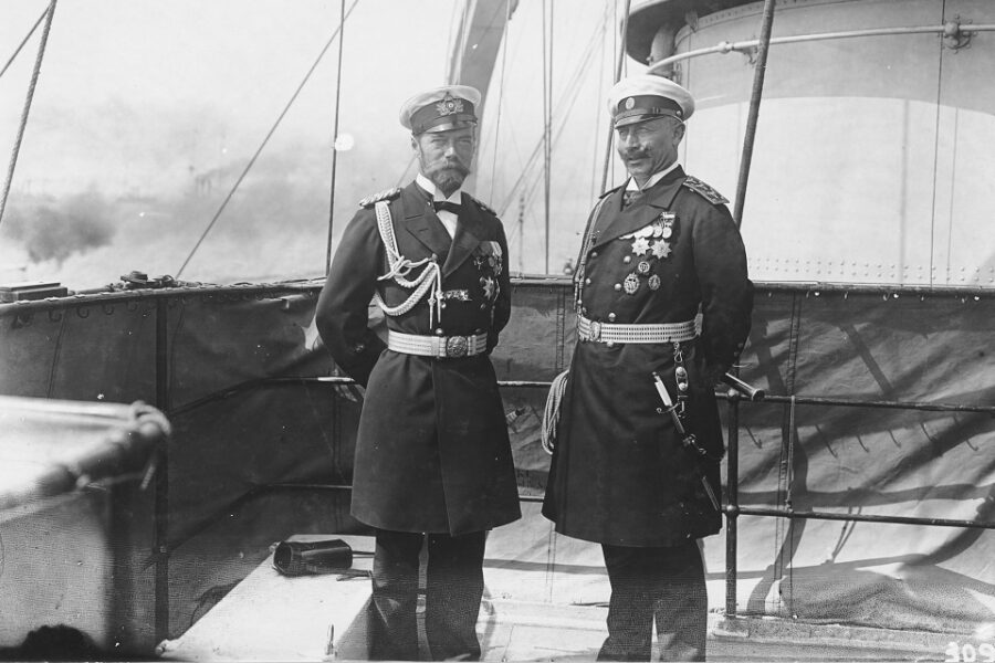 Tsaar Nicolaas en Keizer Wilhelm, de hoofdrolspelers in de mobilisatie van 1914.
