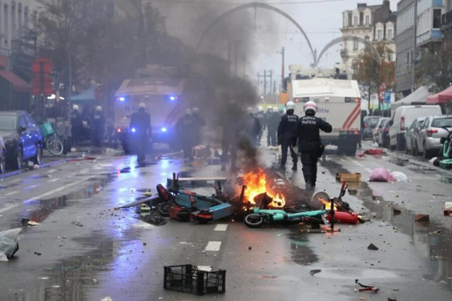 Een beeld van Brussel, na de rellen.
