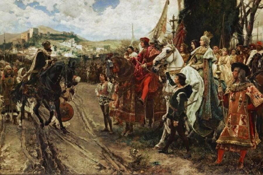 Overgave van de Moren in Granada op 2 januari 1492